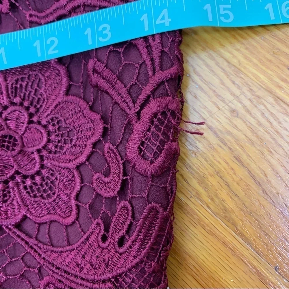 Dress The‎ Population Red Berry Lace Mini Dress S - Picture 13 of 16